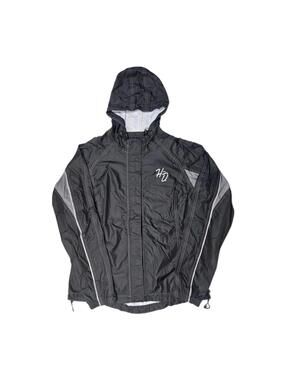 Harley-Davidson - Black/Gray Reflective Hooded Windbreaker Jacket - Womens L